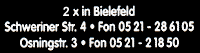 2 x in Bielefeld: Schweriner Str. 4 und Osningstr. 3